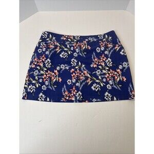 Mario Serrani Skort Womens XL Blue Floral Golf Activewear Tummy Control Sporty